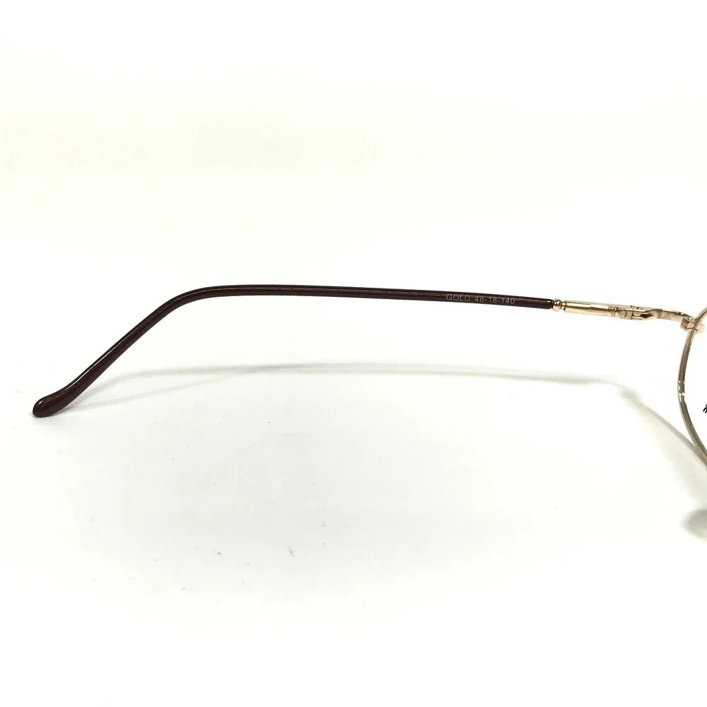 Trend Spotter Eyeglasses Frames 39 GOLD Brown Round Wire Rim 48-18-140